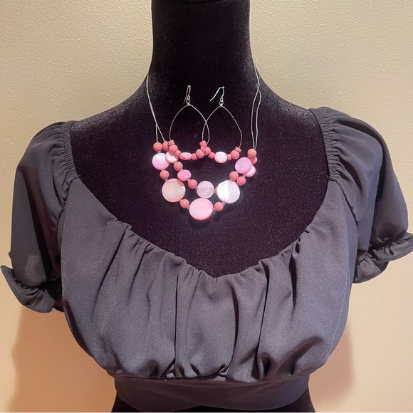 Y2k pink beaded necklace set - Picture 2 of 4